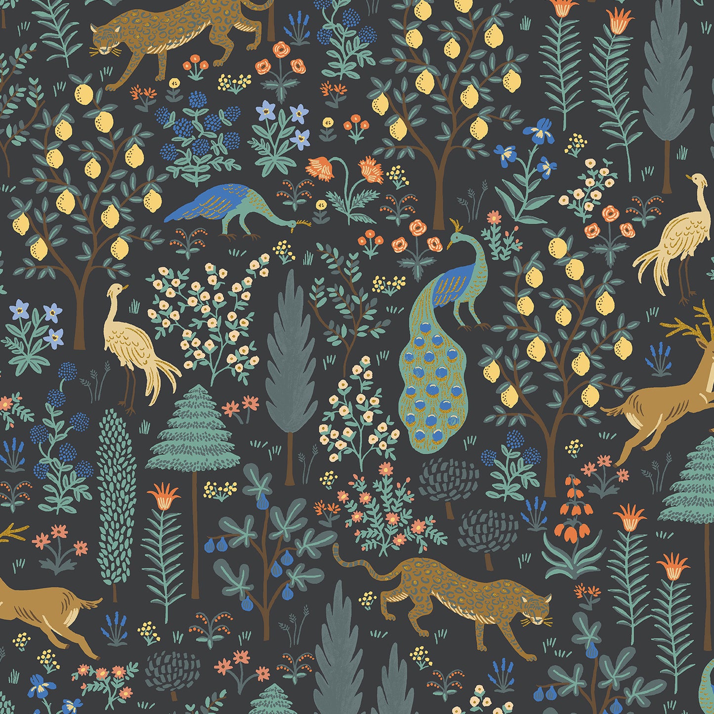 Menagerie - Black Metallic Fabric