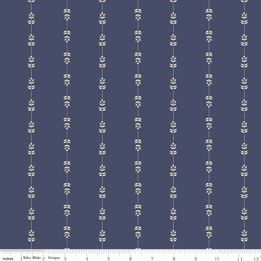 Hedgerow Haven Floral Stripe Blue