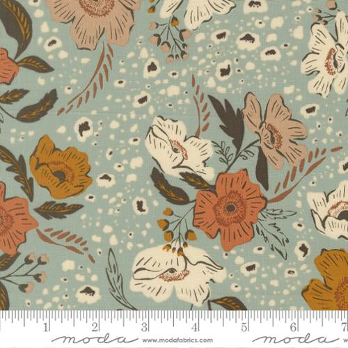 Wellspring Fall Floral - Storm Light Blue