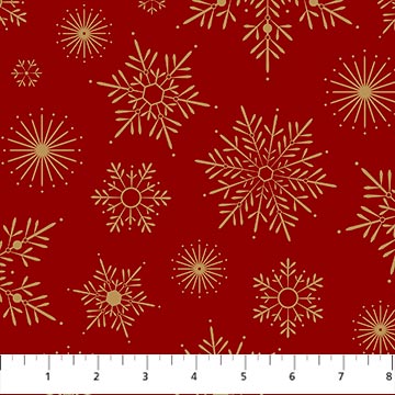 Red Metallic Snowflakes