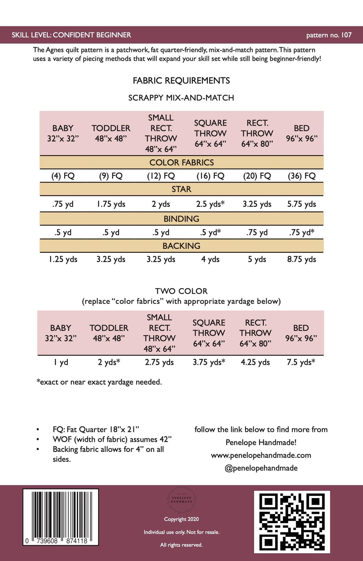 Agnes Quilt Pattern | Paper Version