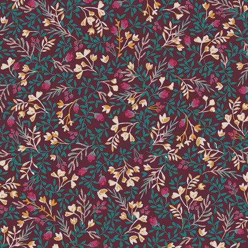 maroon-floral-cotton-fabric-by-the-yard-foresta-fusion-no-9