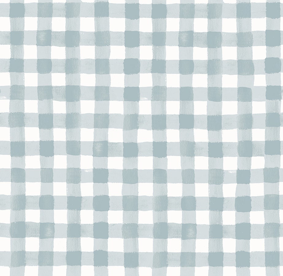 Painted Gingham Slate Blue