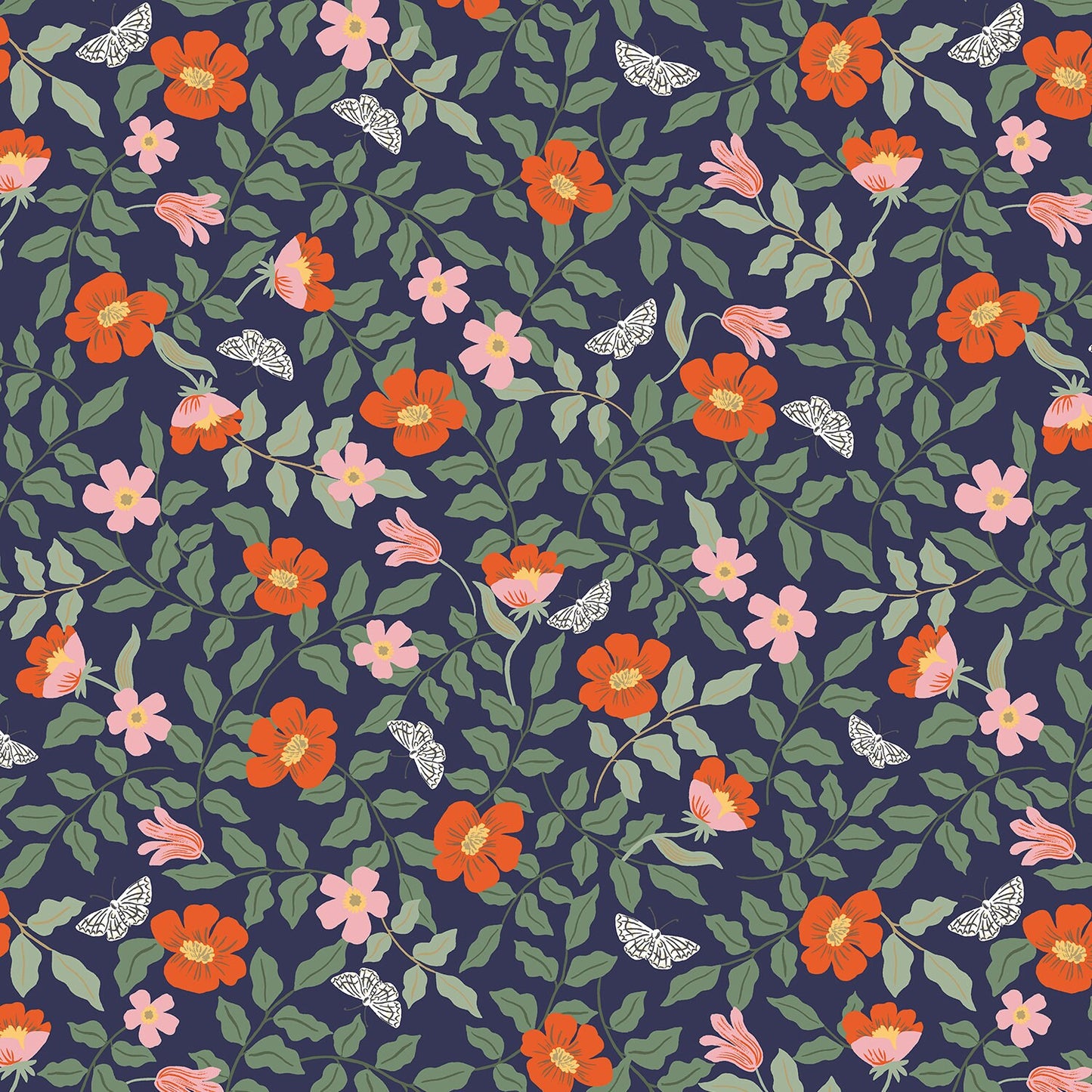 navy-floral-cotton-fabric-rifle-paper-co-strawberry-fields-primrose