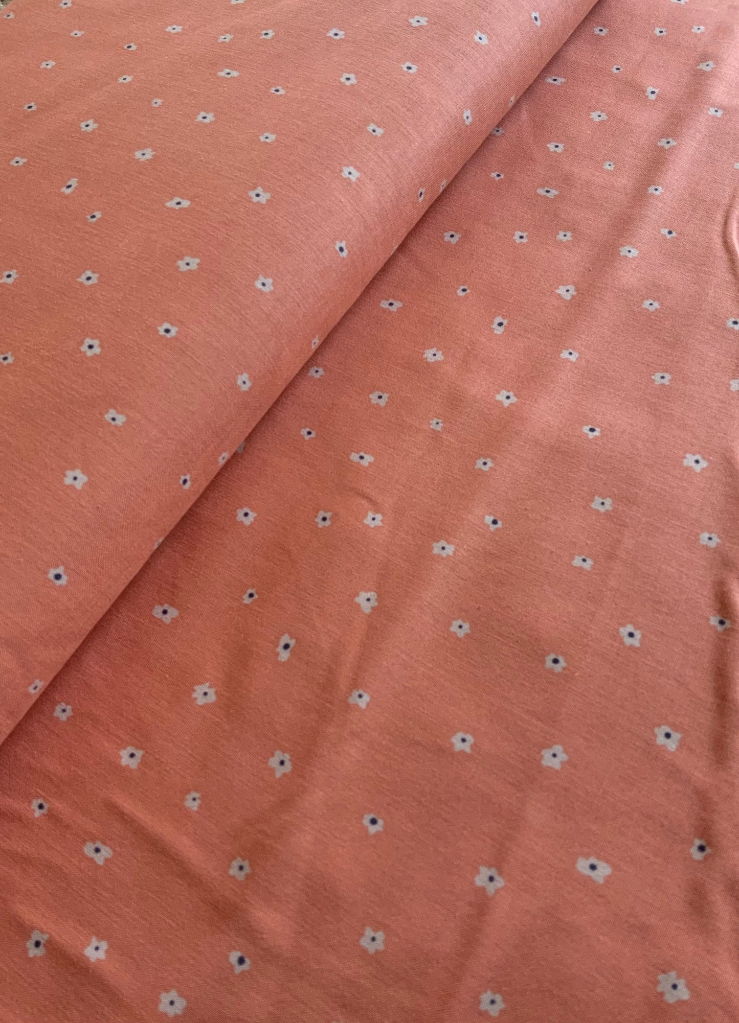 peach-floral-fabric-mini-posies-print-100-cotton