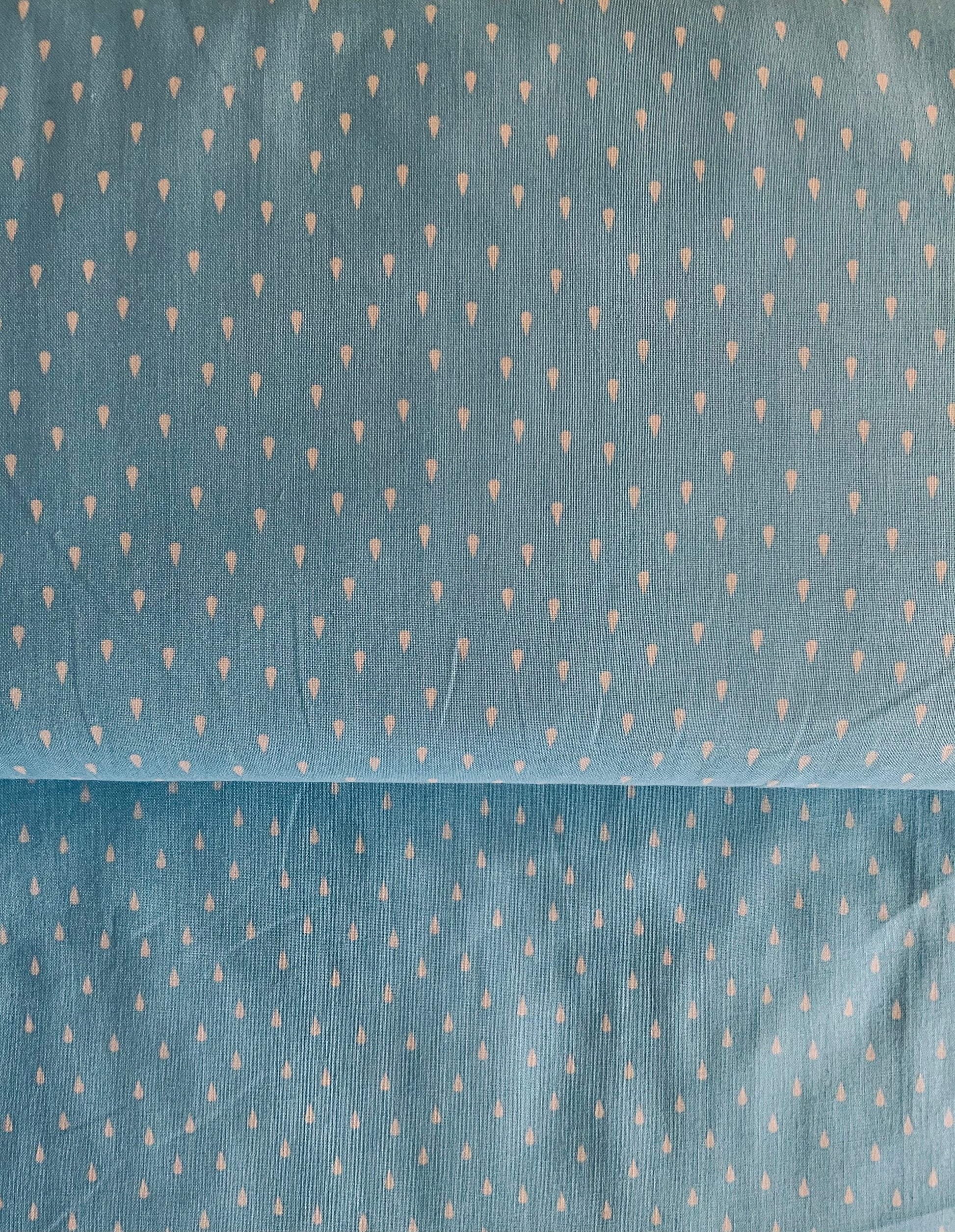 Simple Pleasures sky blue rain cotton fabric by the yard, fat quarter, 1/2 yard dog blue rain blue spring fabric raindrops 90313-42