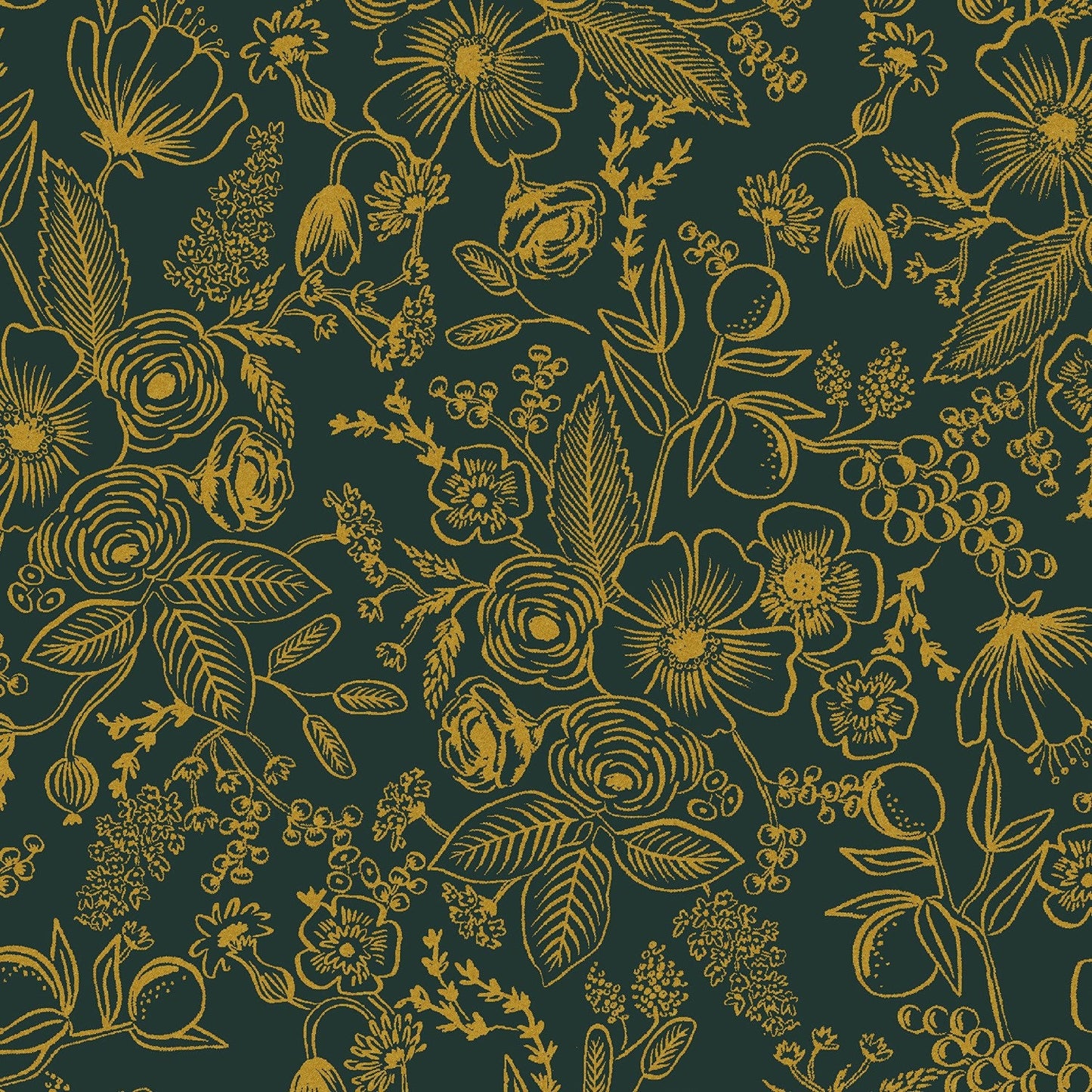 Colette Floral - Evergreen Metallic