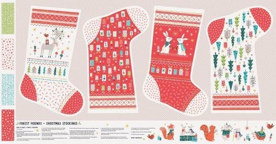 Forest Friends Christmas Stockings Cut and Sew