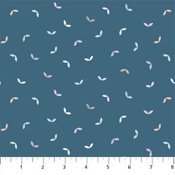 dark-blue-floral-fabric-hand-stitched-cotton-leaves-scandinavian-style