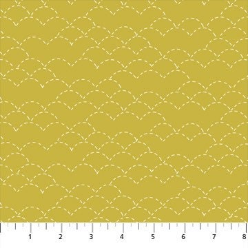 Scalloped Hand stitched Olive
