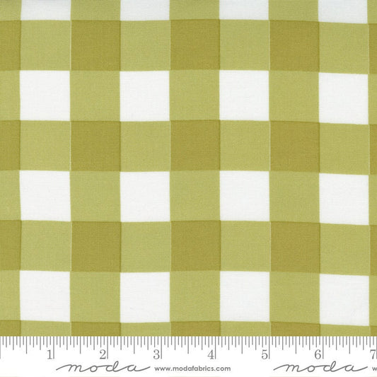 Cozy Up 29125-15 Moss fabric green Buffalo check fall floral