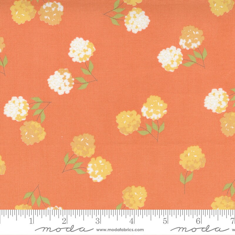 Cozy Up Cinnamon floral bunches fabric Floral cinnamon orange fabric fall floral