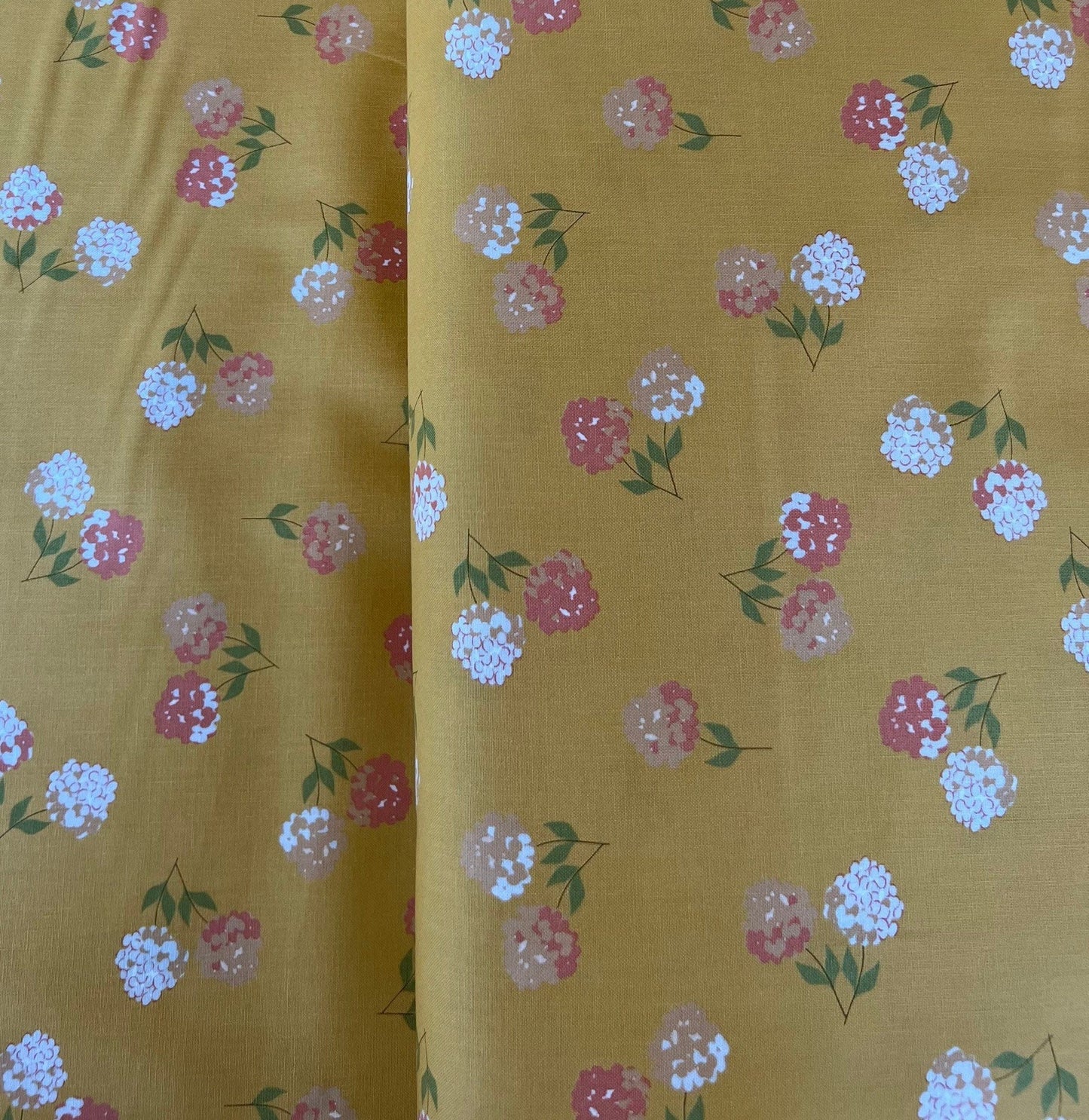 Lady Bird Yellow Floral Cotton Fabric by Crystal Manning