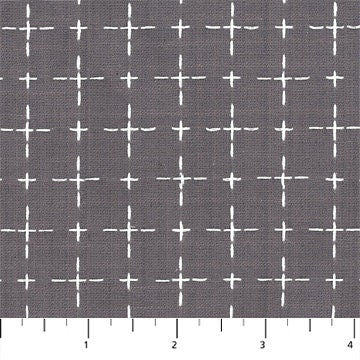 Charcoal Cross Woven Grid