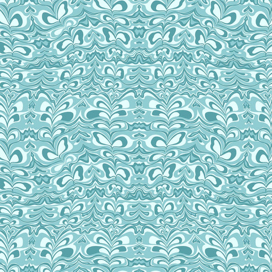 Dreamscape 90571-60 Blue retro vibes lava lamp pattern FIGO FABRICS