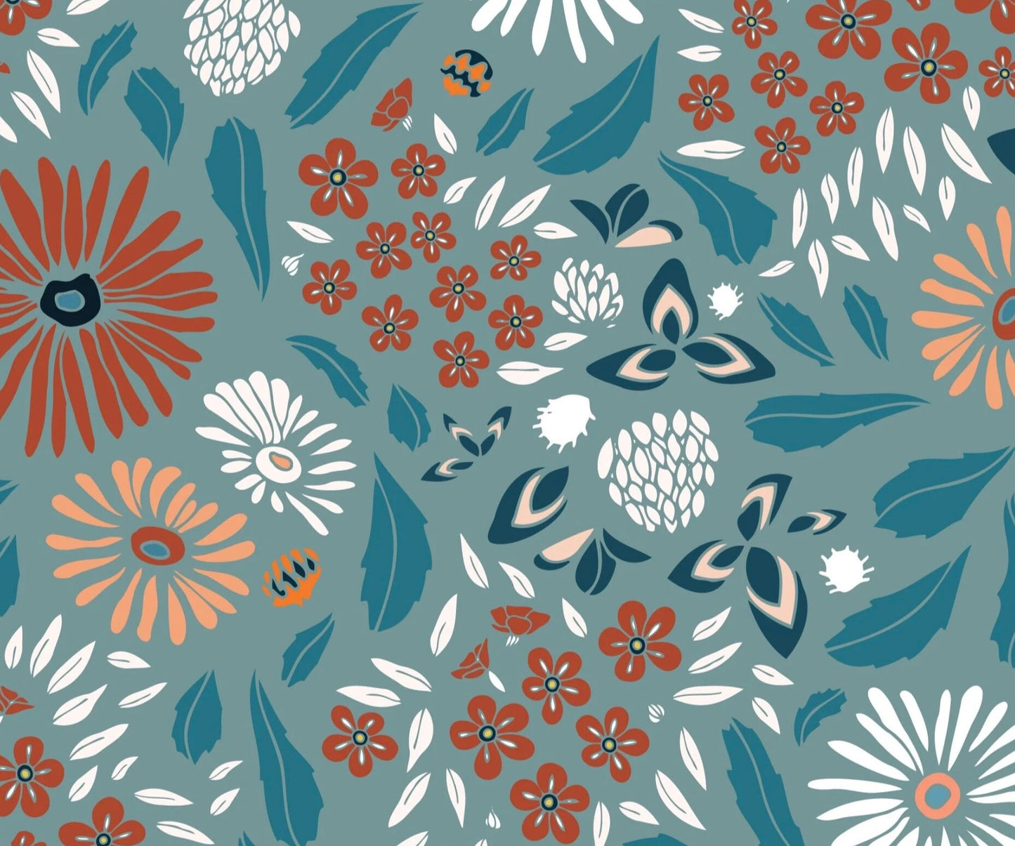 magic-meadow-floral-cotton-fabric-blue-copper-rust-quilting-apparel