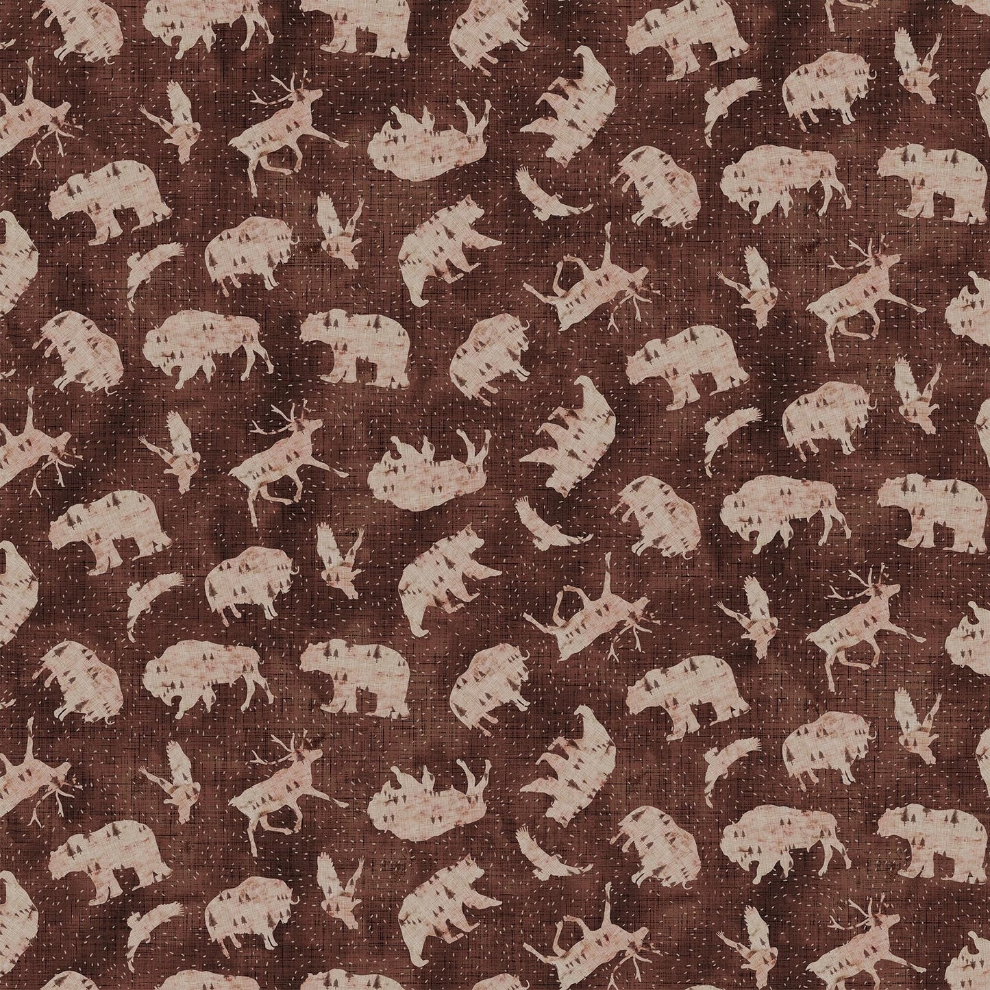 mountain-animals-fabric-brown-suede-like-cotton-figo-fabrics