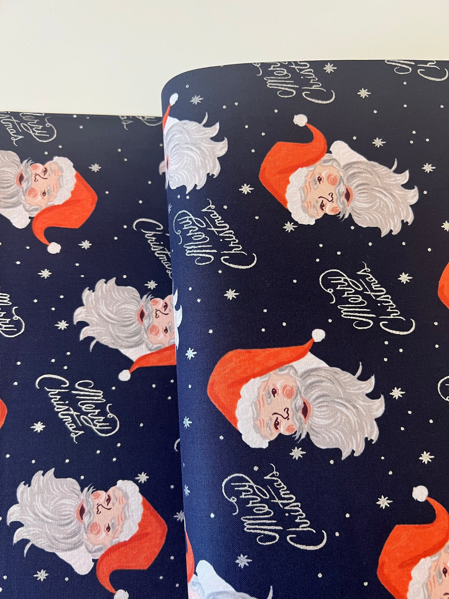Santas Metallic on Navy