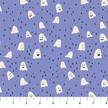 halloween-ghosts-fabric-blue-cotton-trick-or-treat-material