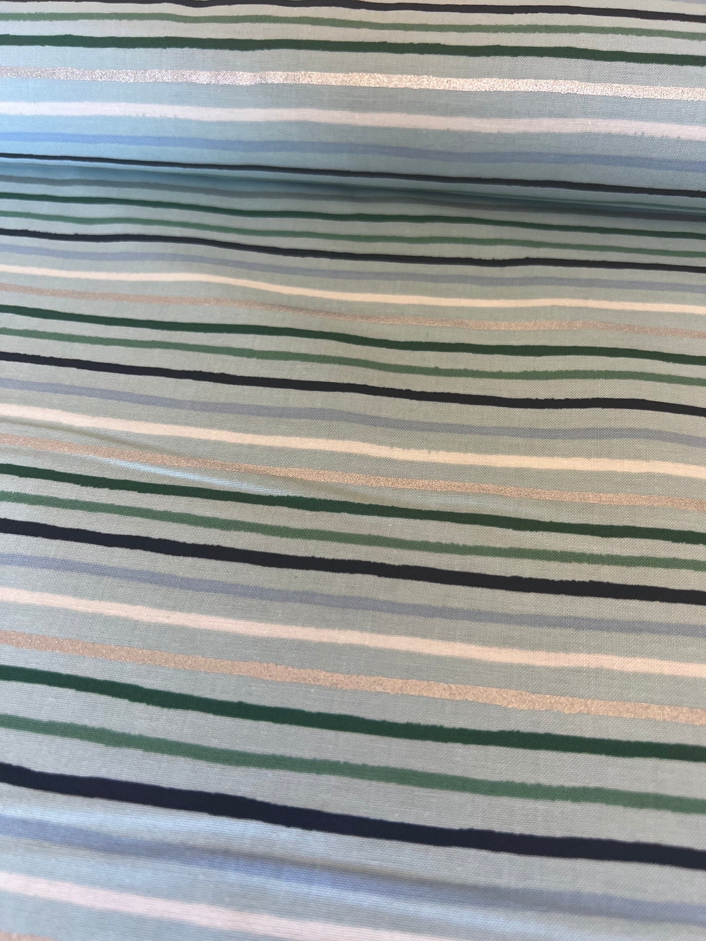 Festive Stripe - Mint Metallic