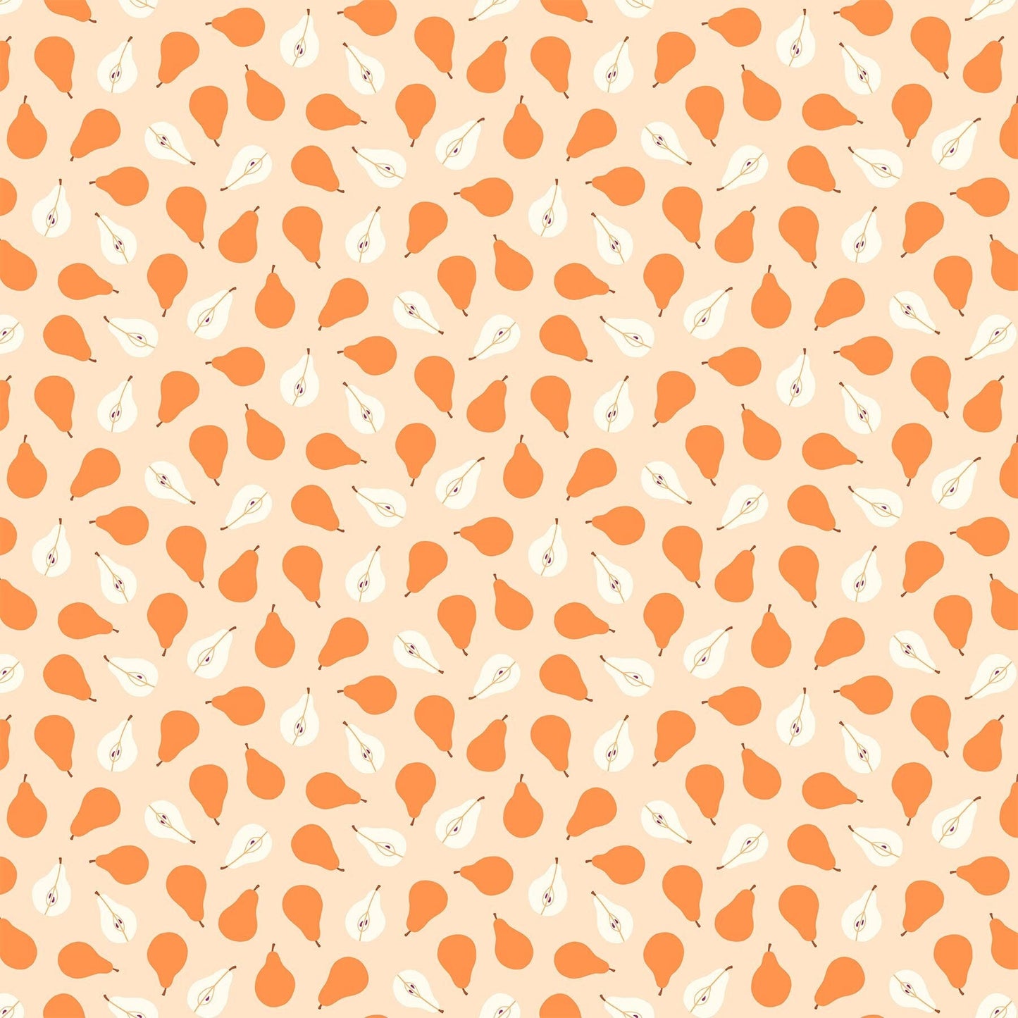 fall-pears-fabric-orange-harvest-cotton-figo-fabrics