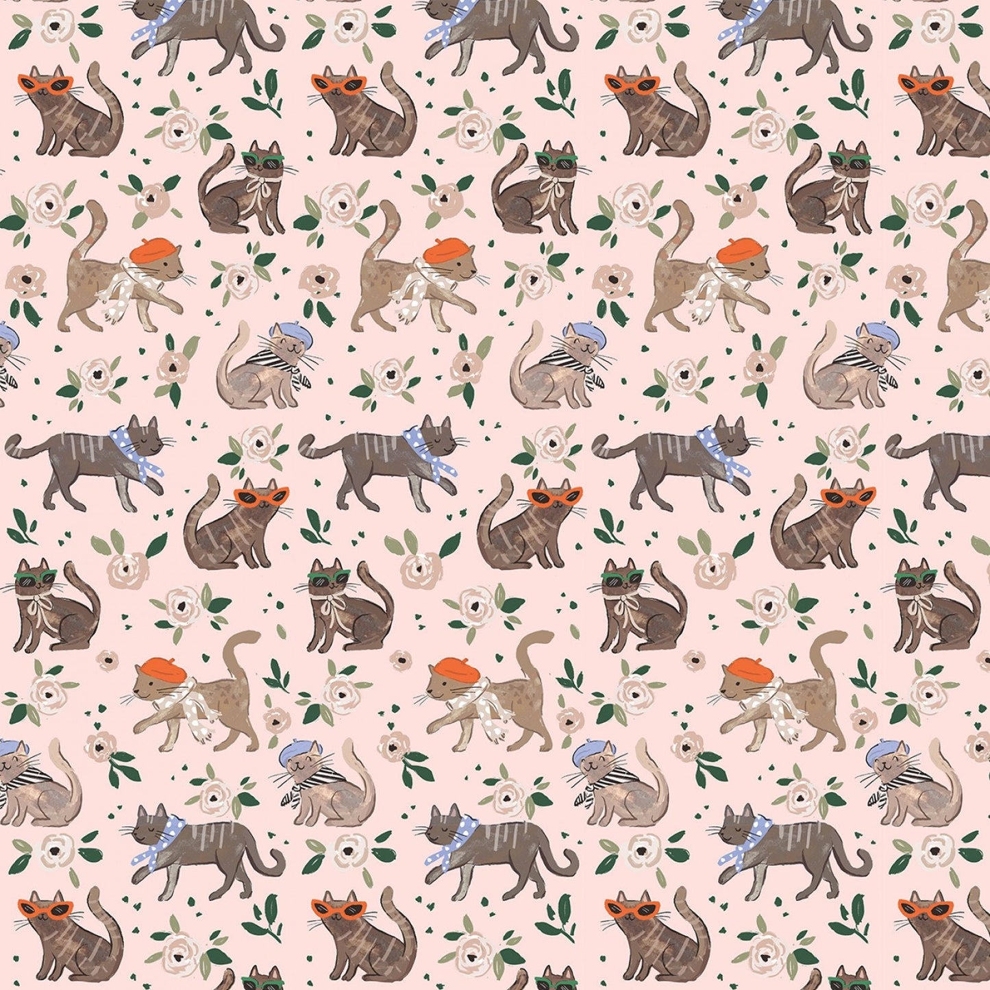 blush-french-cats-fabric-dear-stella-quilting-cotton