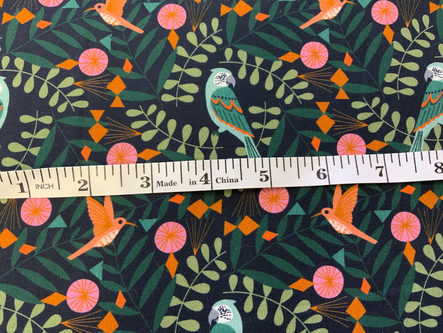 plan-1737-dashwood-studio-parrot-jungle-bird-fabric-tropical-birds-exotic-bird-fabric-statement-fabric-bold-print-birds-on-navy-fabric