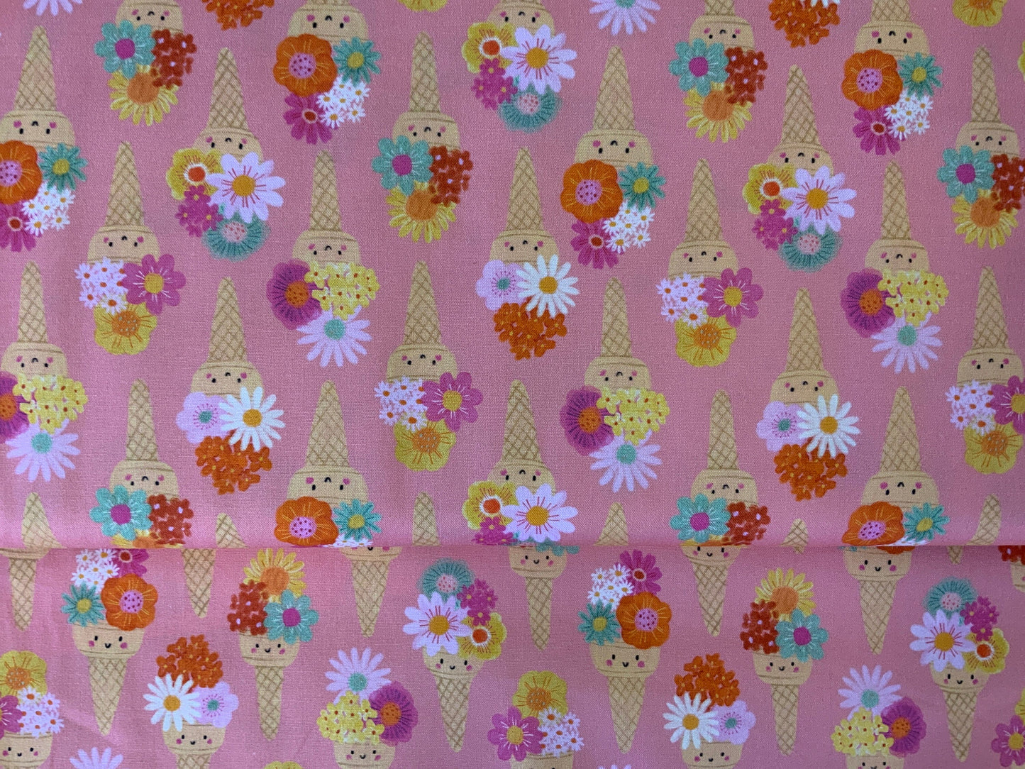 bee-2308-dashwood-studios-bright-spring-fabric-colorful-ice-cream-cones-with-flowers-rainbow