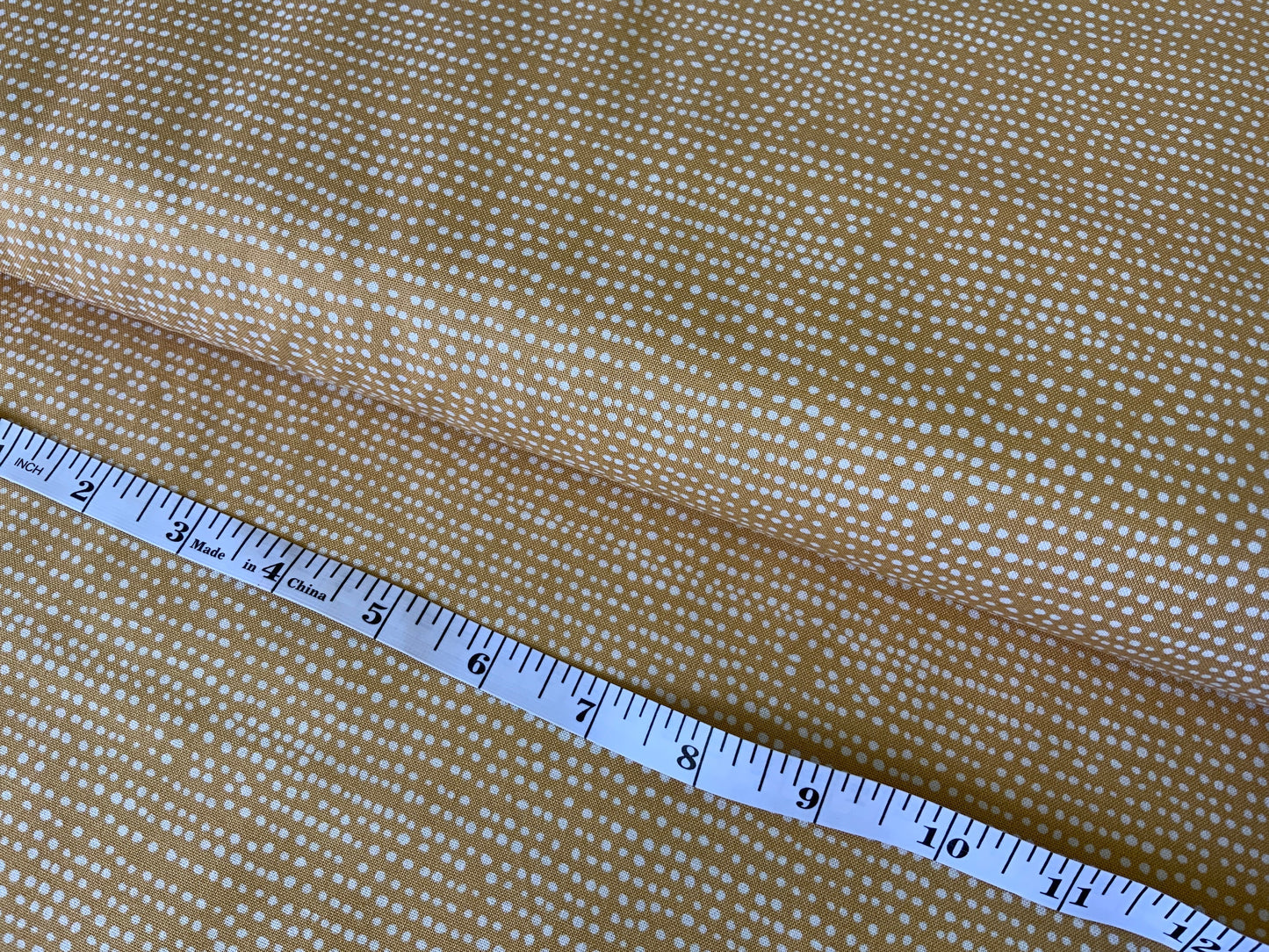 golden-flax-cotton-fabric-dear-stella-blender-yellow-dots