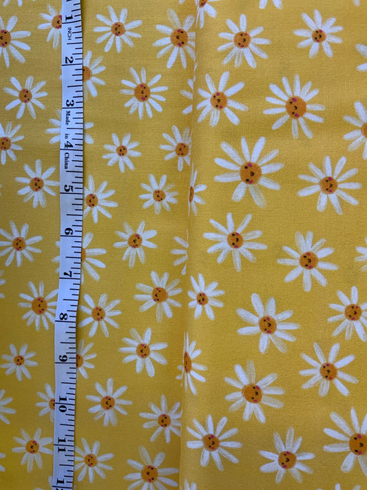 BEE 2312 Dashwood Studios bright spring fabric, happy yellow daisy flower