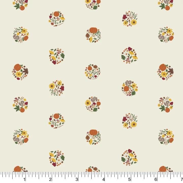 Everyday Grateful PH0244 Happy Harvest Circles of Life fall fabric fall floral fall colors fall quilting fall fabric pumpkin fabric
