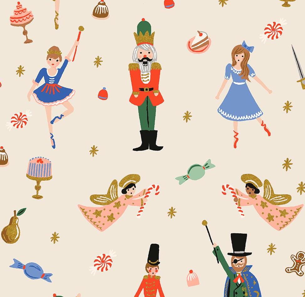 Holiday Classics Rifle Paper Co. Christmas collection holiday fabric nutcracker fabric ballerina fabric Christmas nutcracker Christmas