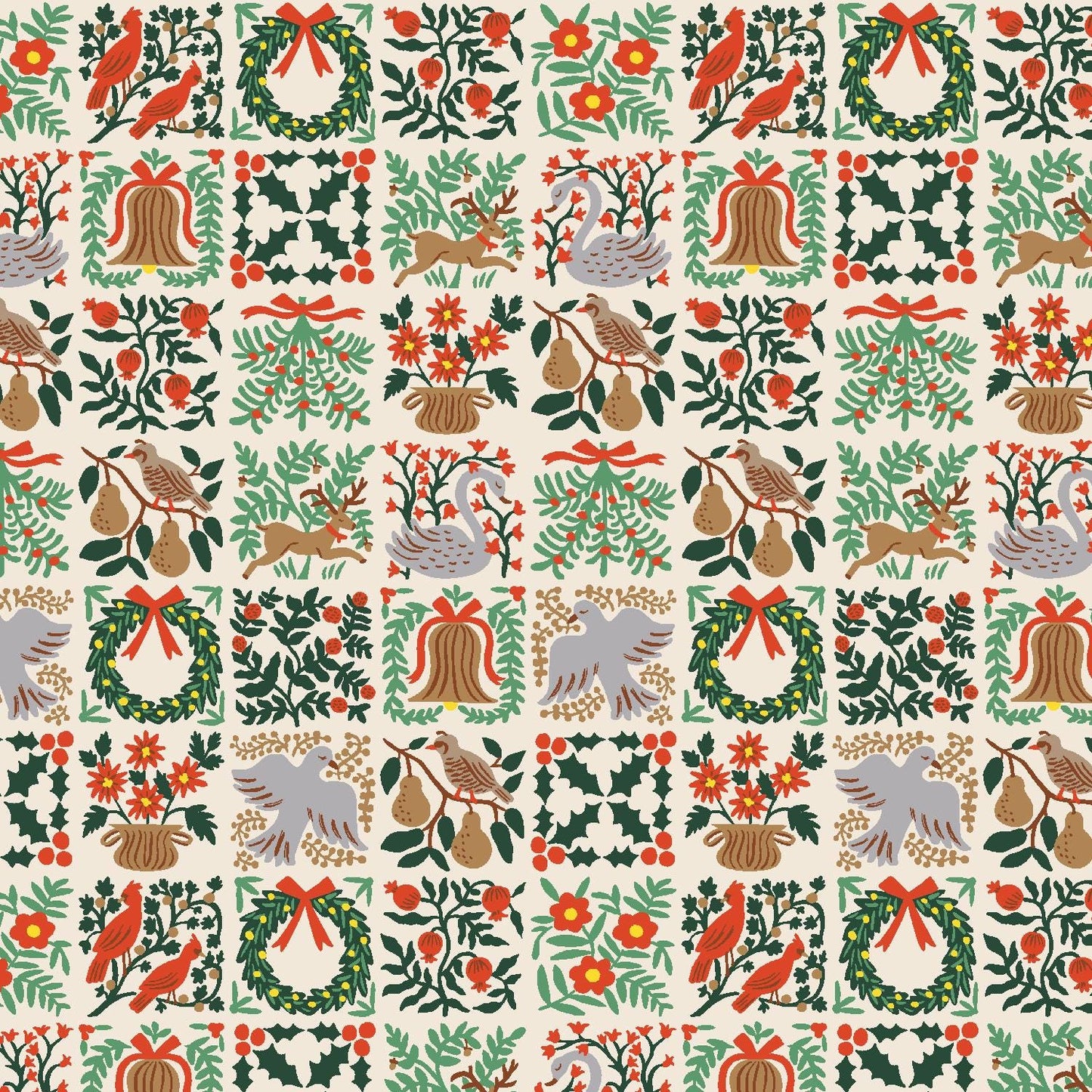 Holiday Tapestry - Cream Fabric