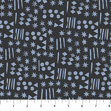 Moonlit Voyage Black Navy Shapes