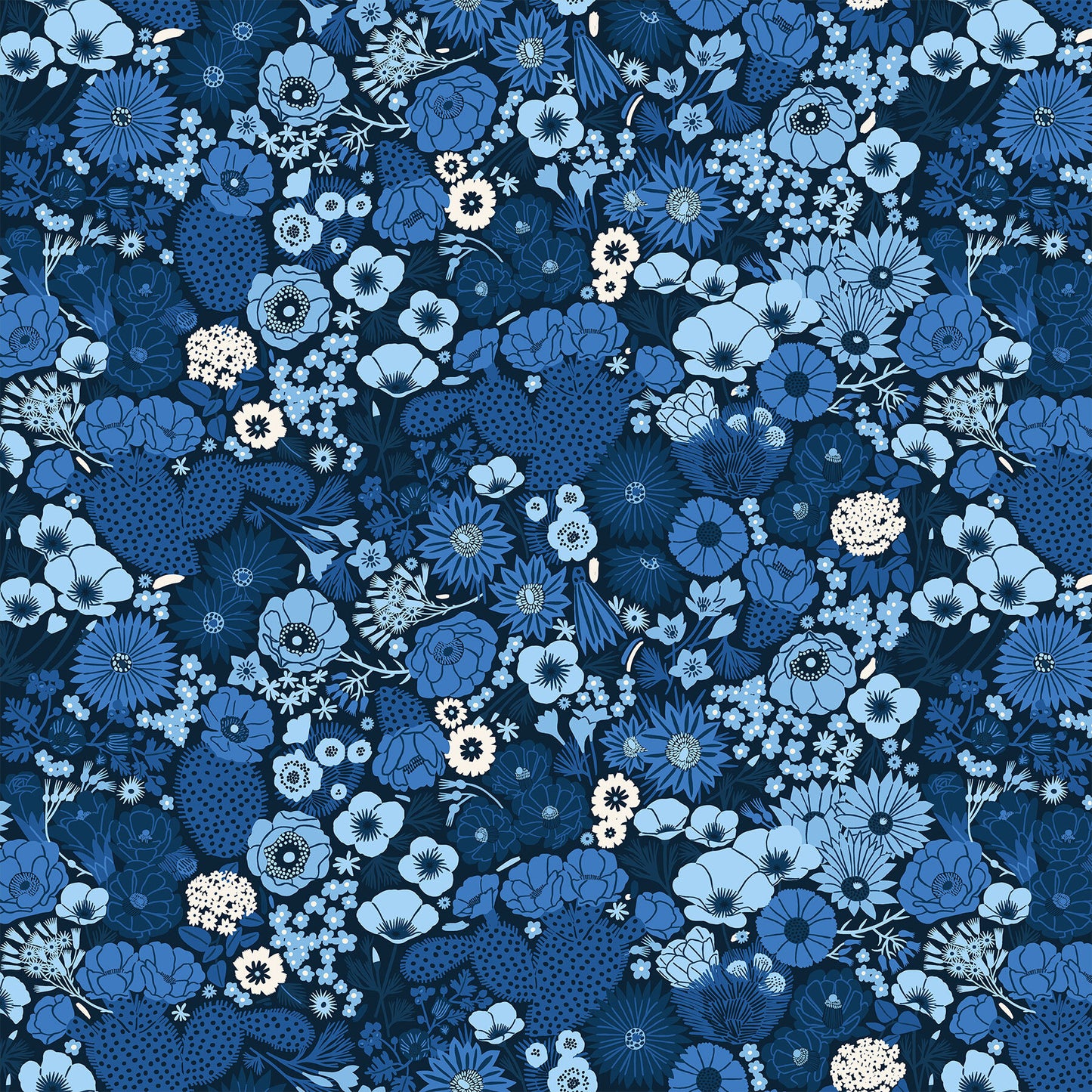 Prickly Pear Navy Flowers