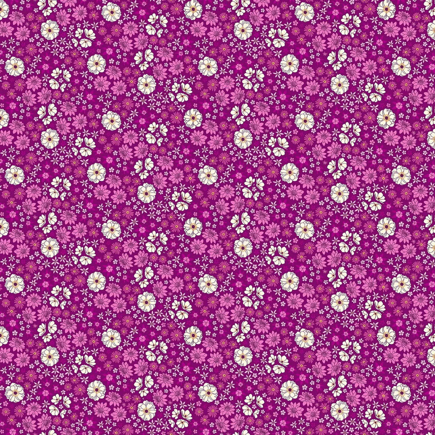 Primavera Magenta Multi Scattered Floral