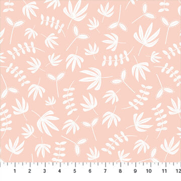 Hand Stitched Leaves Pink