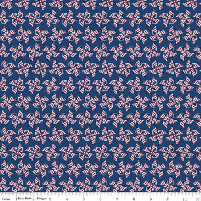 Land of Liberty Pinwheels Navy