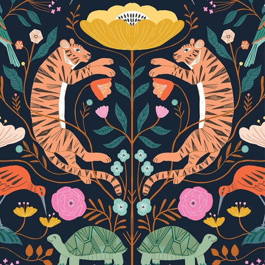 Our planet Tiger Floral Dark