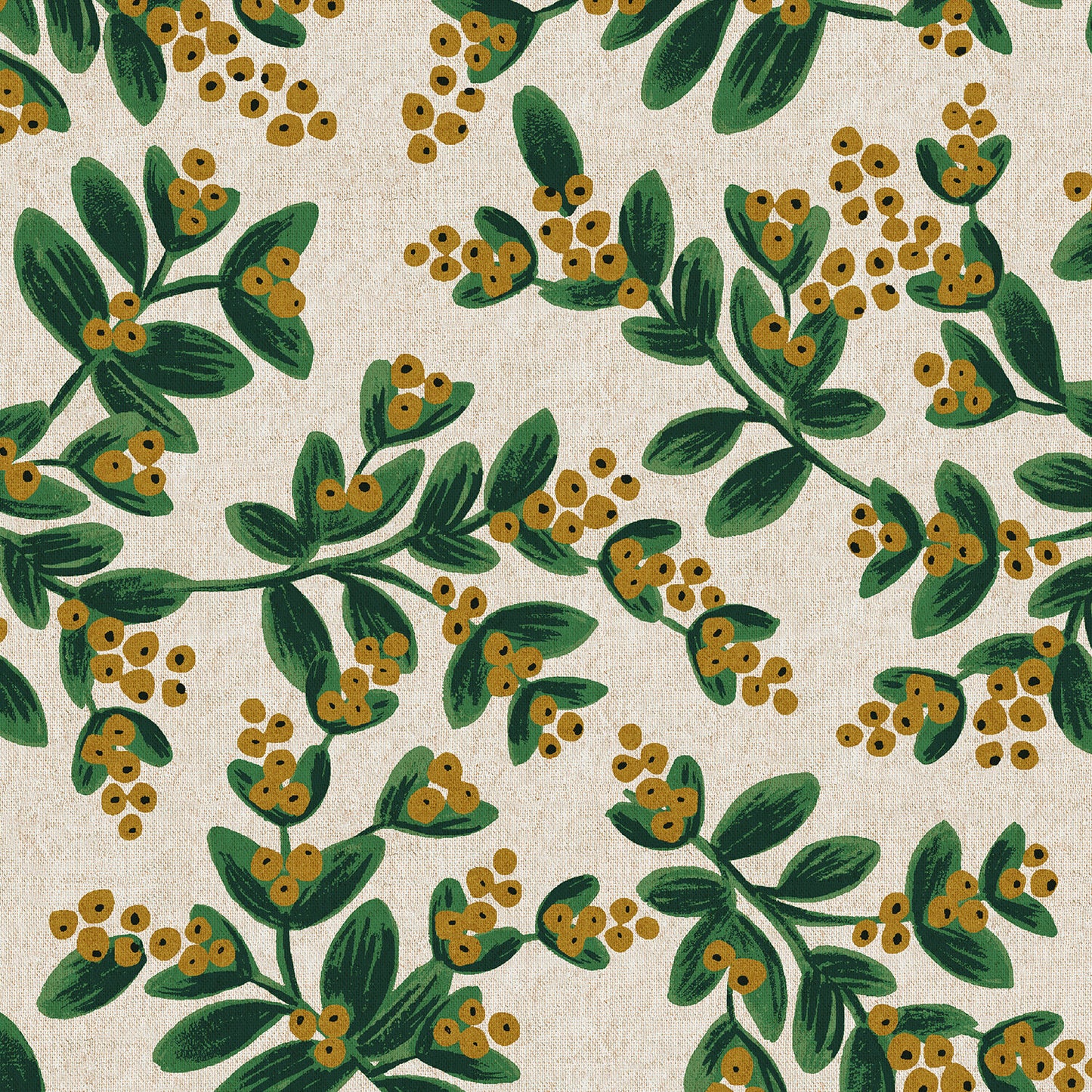 Holiday Classics Mistletoe White Unbleached Canvas