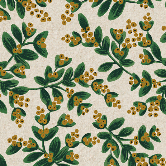 Holiday Classics Mistletoe White Unbleached Canvas