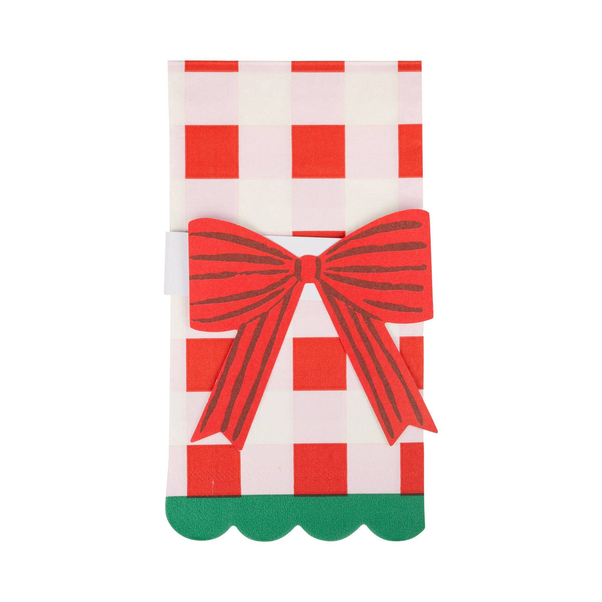 SUG1239 - Plaid Napkin with Bow Paper Ring