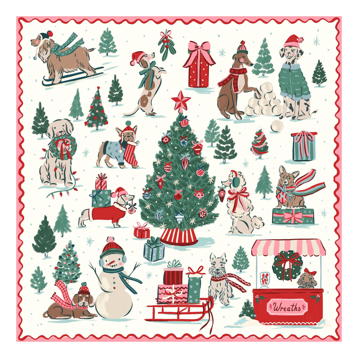 CHR1322 - Holiday Pups Christmas Jigsaw Puzzle 400pc