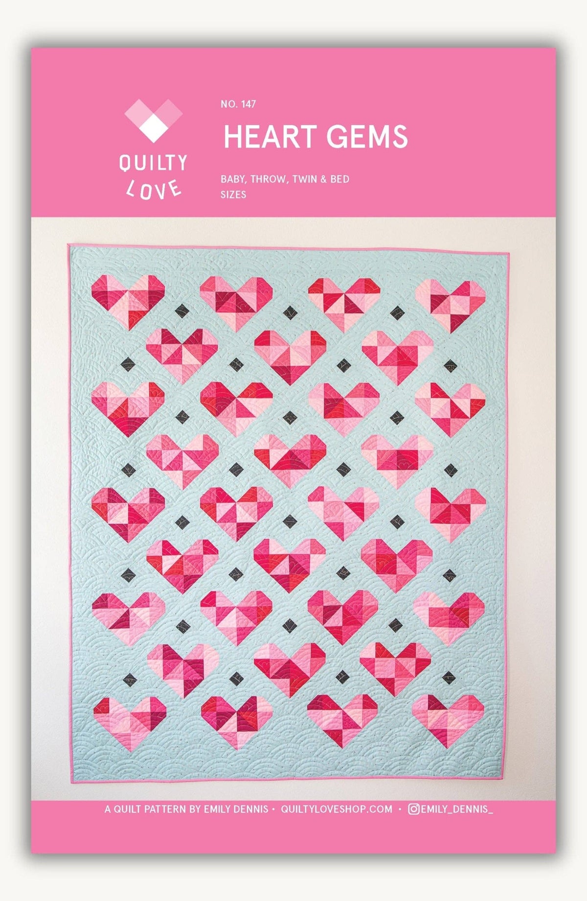 Heart Gems Quilt Pattern-PAPER pattern