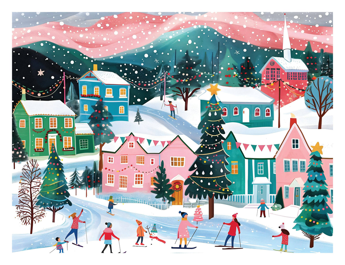 PLPZ201 - Ski Town Christmas Jigsaw Puzzle 500pc