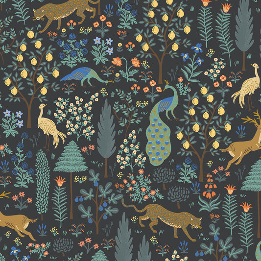 Menagerie - Black Metallic Fabric