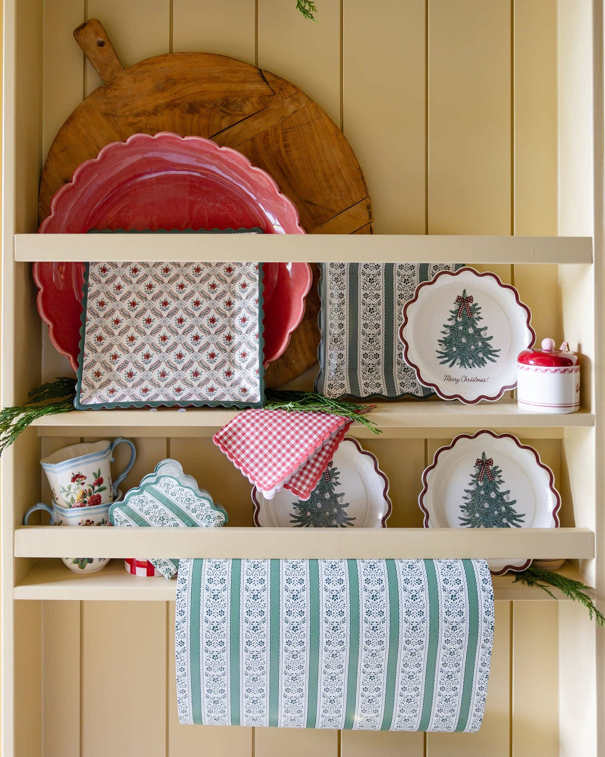 YUL1339 - Red Gingham Christmas Paper Dinner Napkins