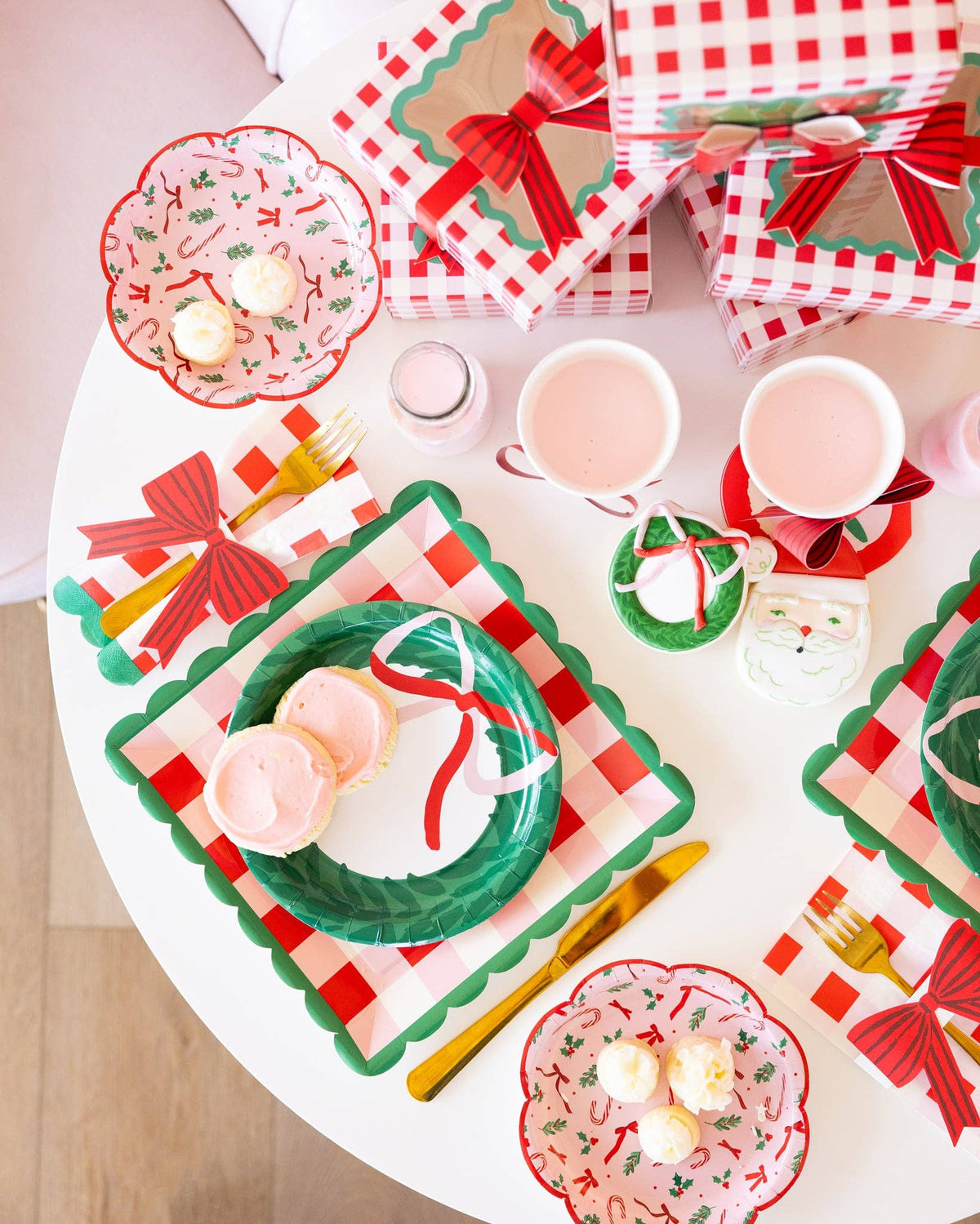 SUG1239 - Plaid Napkin with Bow Paper Ring