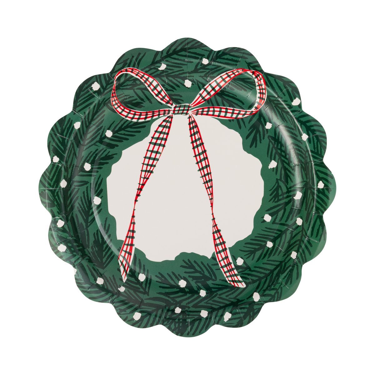CCH1340 - Wreath Shaped Christmas Paper Salad Plates