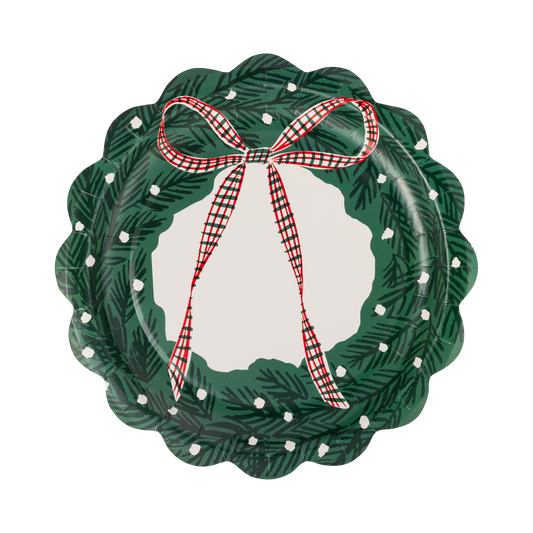 CCH1340 - Wreath Shaped Christmas Paper Salad Plates